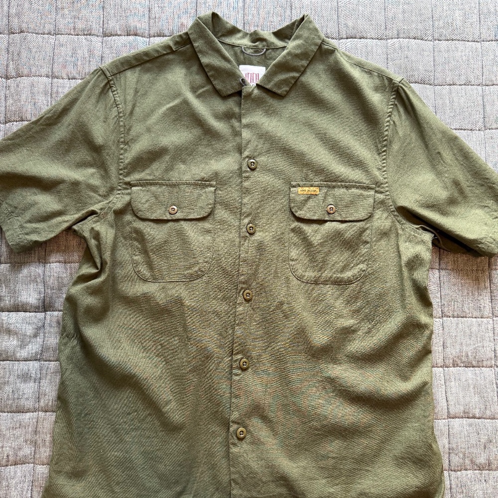 Topo Designs Daytripper Short Sleeve Shirt - Men's M - Beetle Green